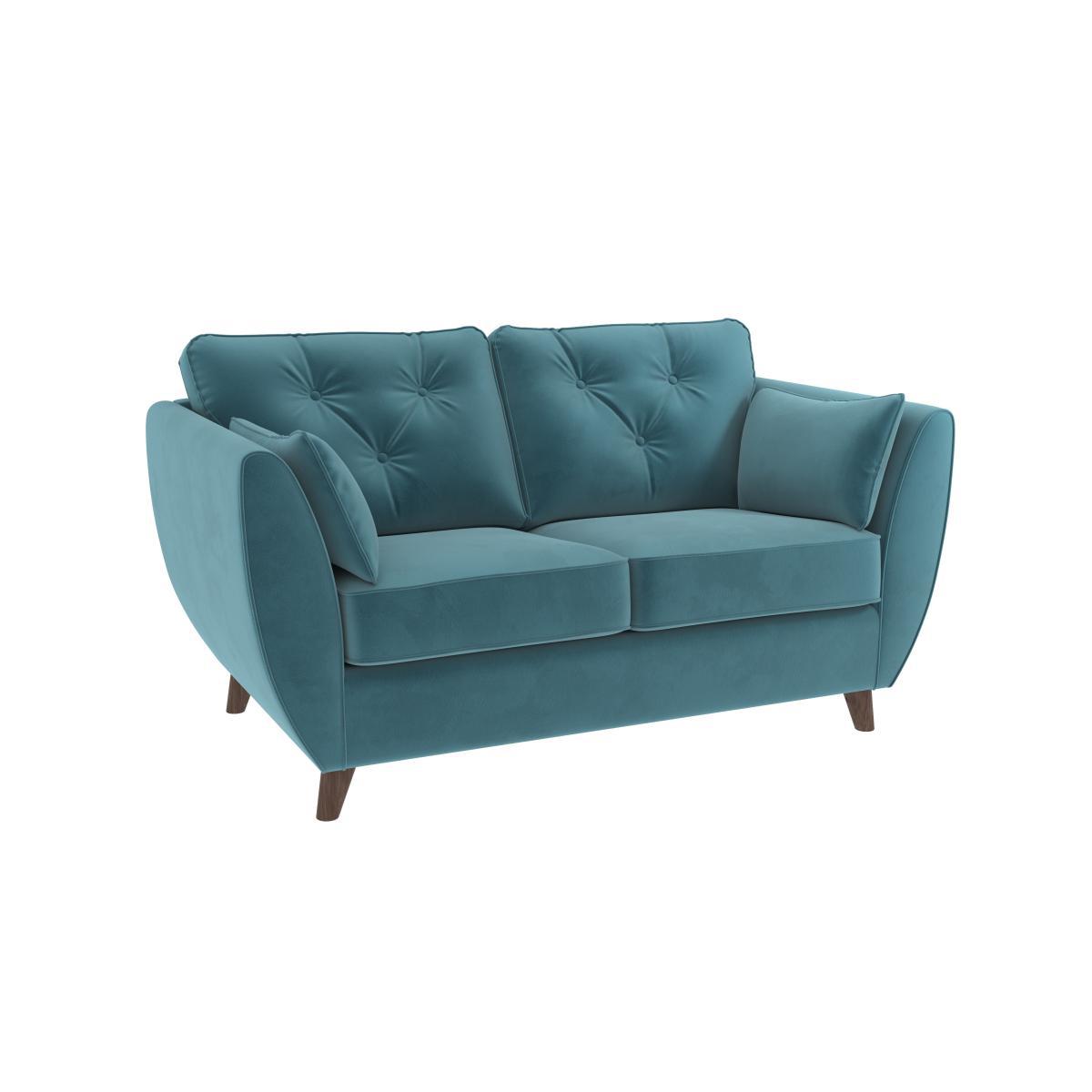 Dalston Velvet 2 Seater Sofa Teal (Blue) – image 2