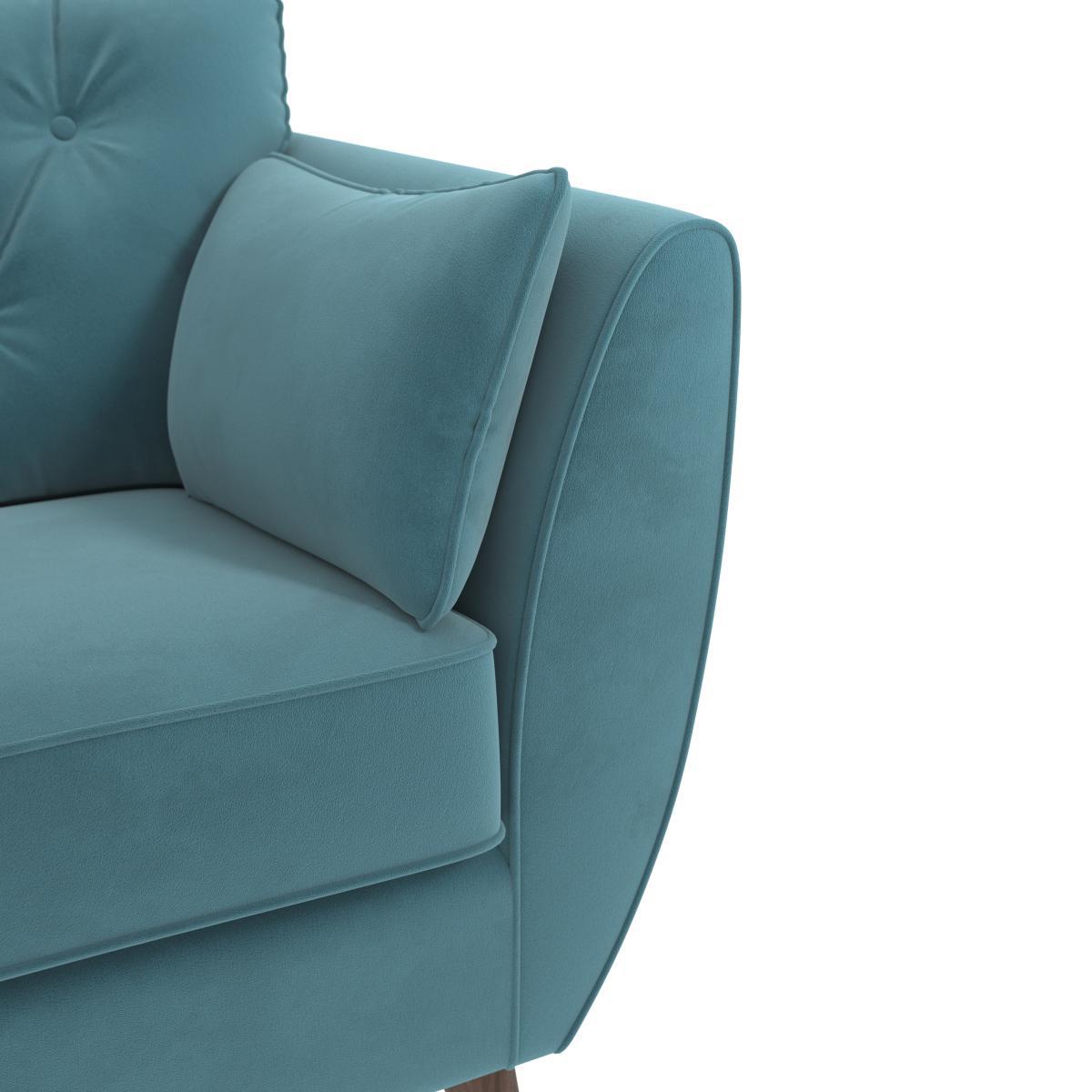 Dalston Velvet 2 Seater Sofa Teal (Blue) – image 5