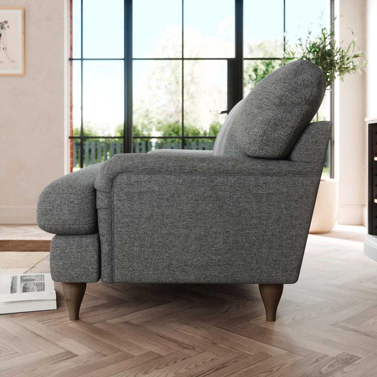 Darwin 2 Seater Sofa Tonal Weave Charcoal – image 3
