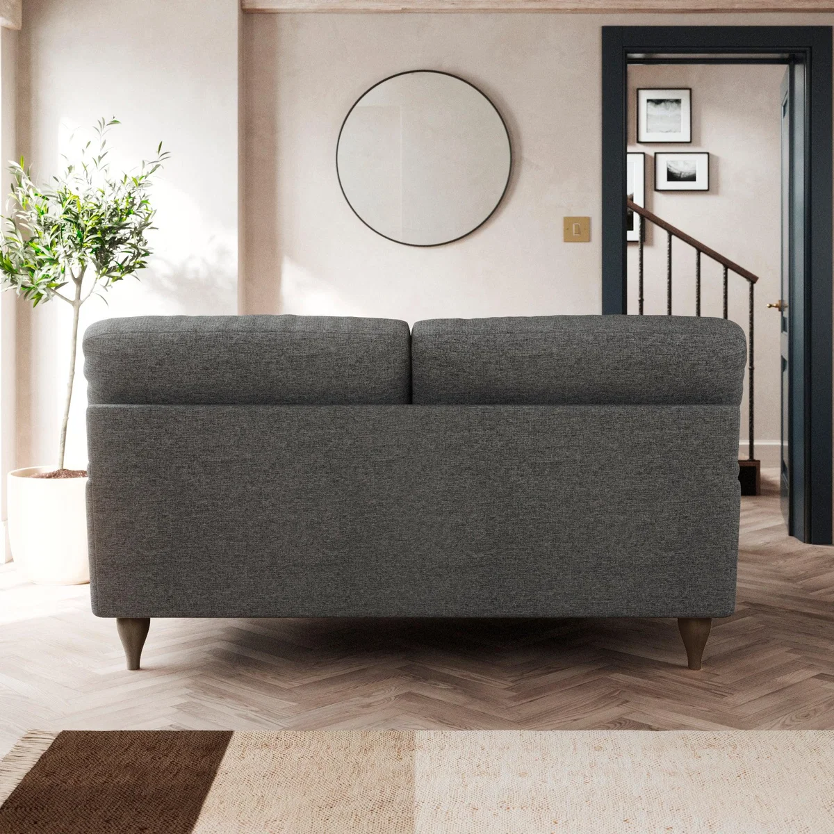 Darwin 2 Seater Sofa Tonal Weave Charcoal – image 4