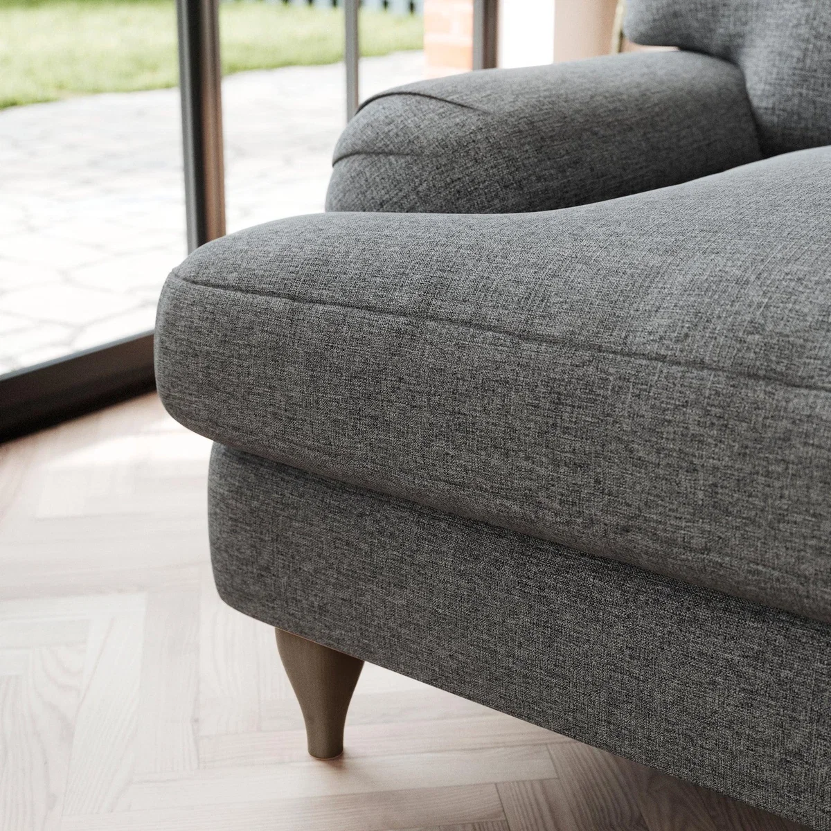 Darwin 2 Seater Sofa Tonal Weave Charcoal – image 5
