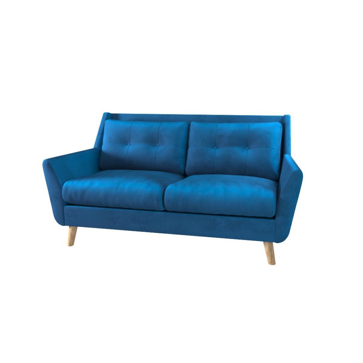 Halston Velvet 2 Seater Sofa Blue – image 2