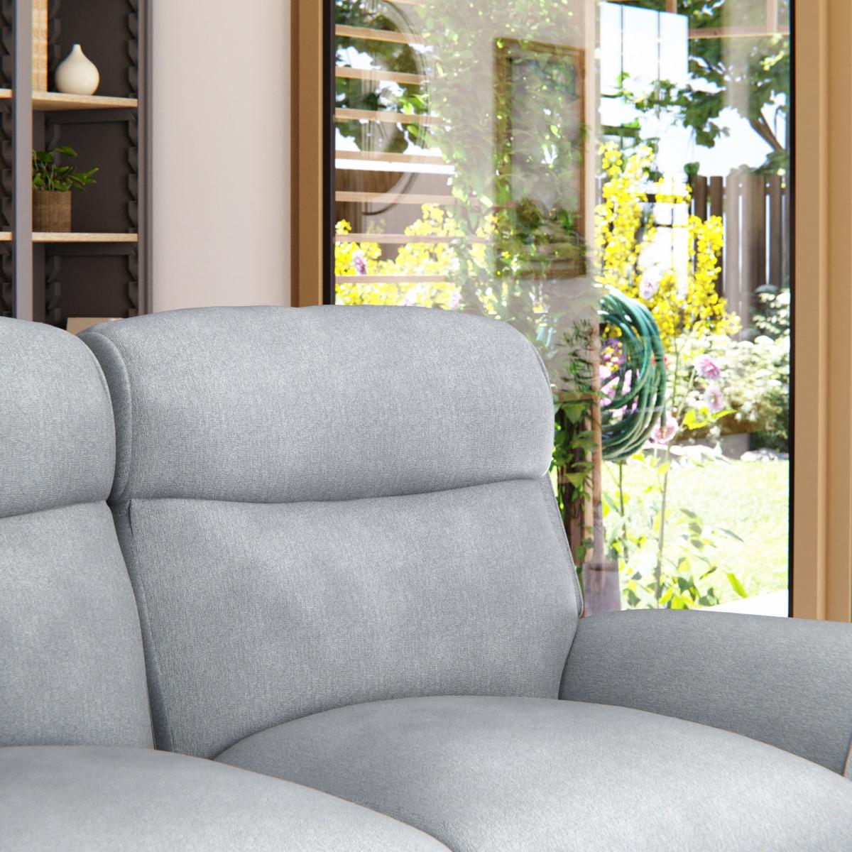 Wareham 2 Seater Manual Recliner Sofa Chenille Sky – image 7