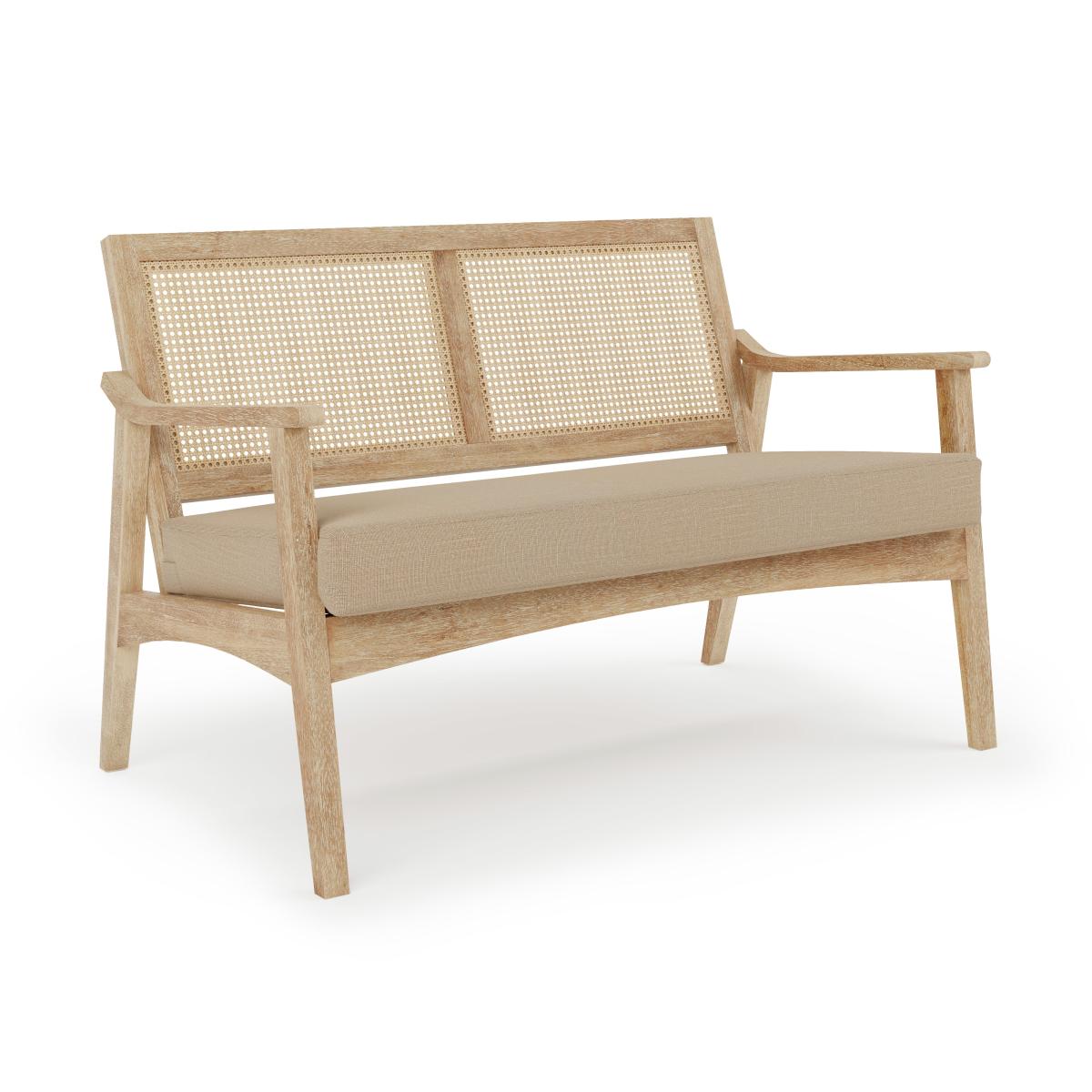 Giselle Linen Compact 2 Seater Sofa Natural – image 2