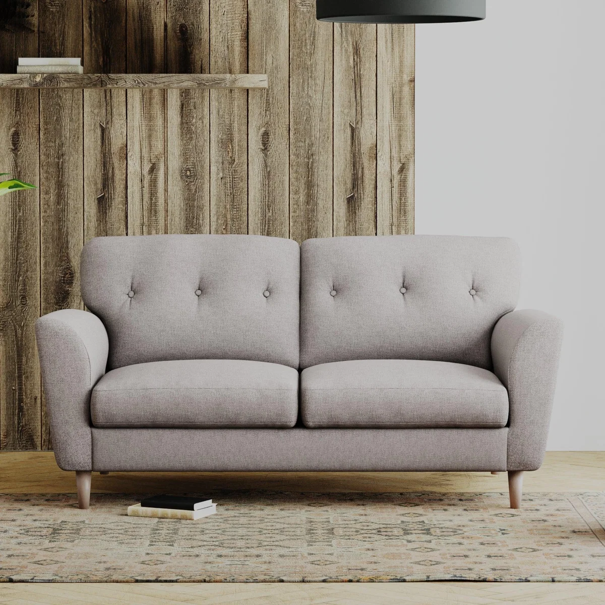 Sven Tonal Weave 2 Seater Sofa Grey – image 1