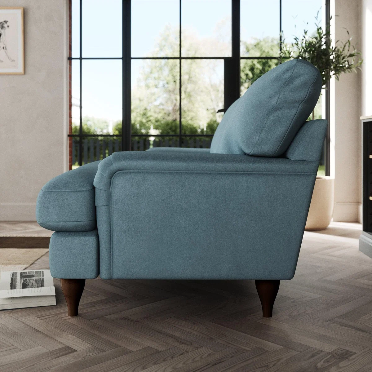 Darwin 2 Seater Sofa Cosy Velvet Pacific – image 3
