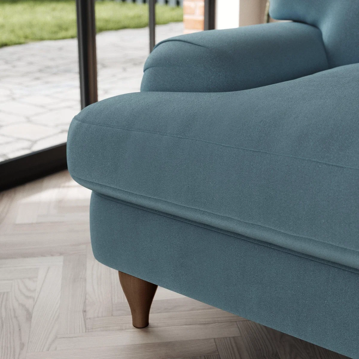 Darwin 2 Seater Sofa Cosy Velvet Pacific – image 5