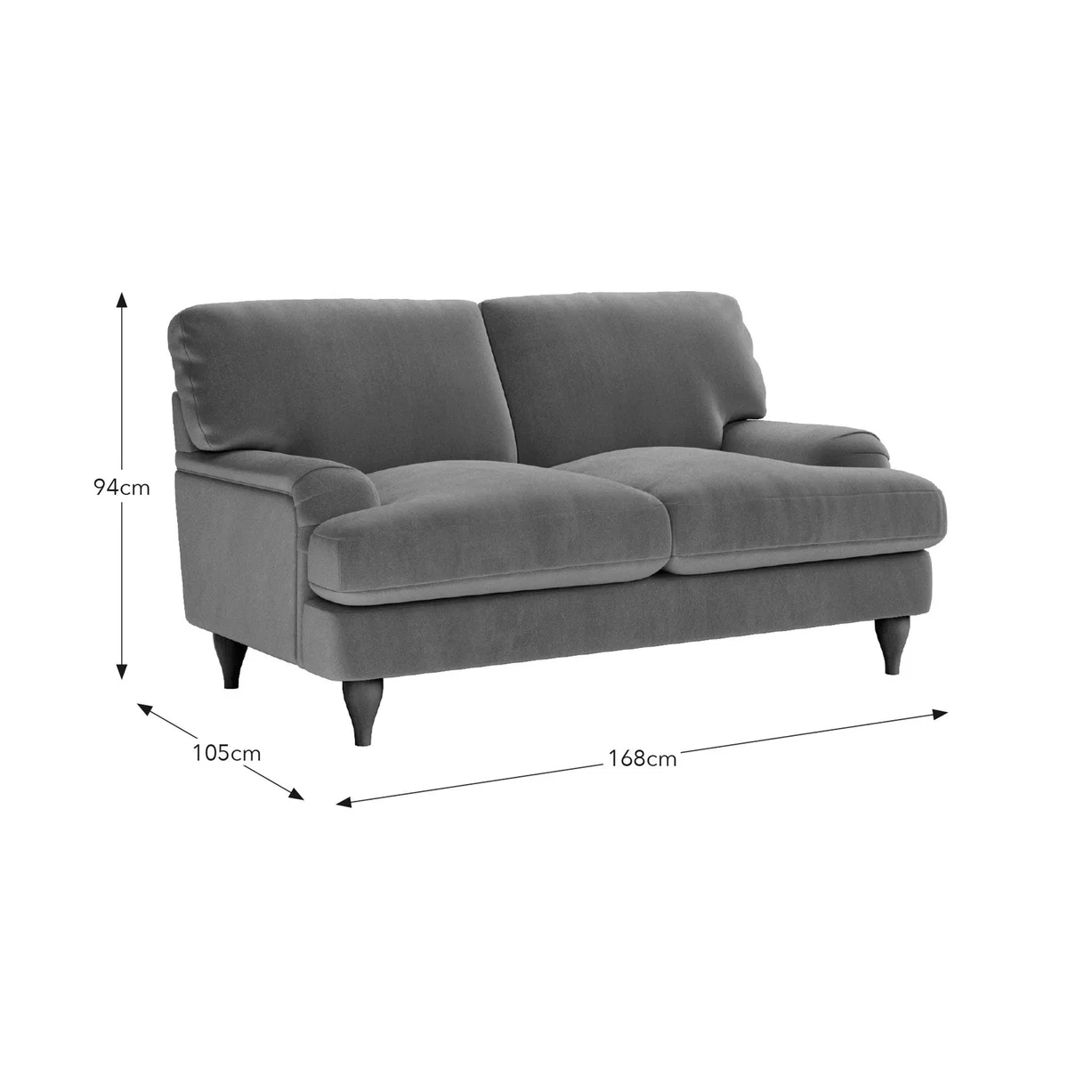 Darwin 2 Seater Sofa Cosy Velvet Pacific – image 9