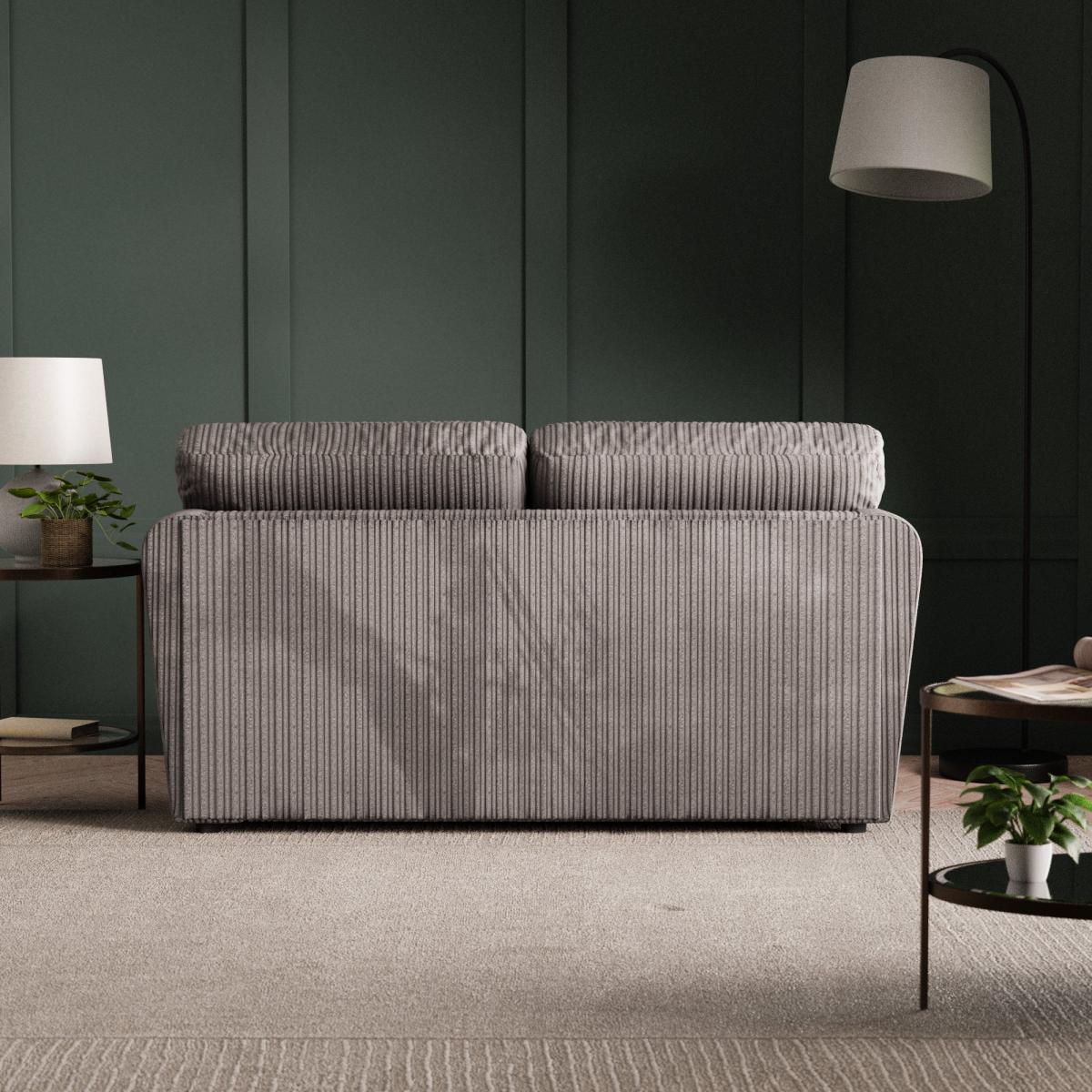 Blake Curved Arm Jumbo Cord Standard Back 2 Seater Sofa Jumbo Cord Grey – image 3