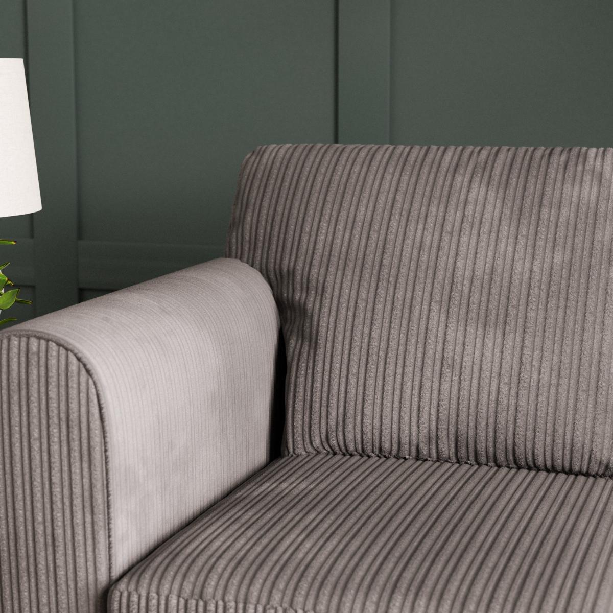 Blake Curved Arm Jumbo Cord Standard Back 2 Seater Sofa Jumbo Cord Grey – image 5