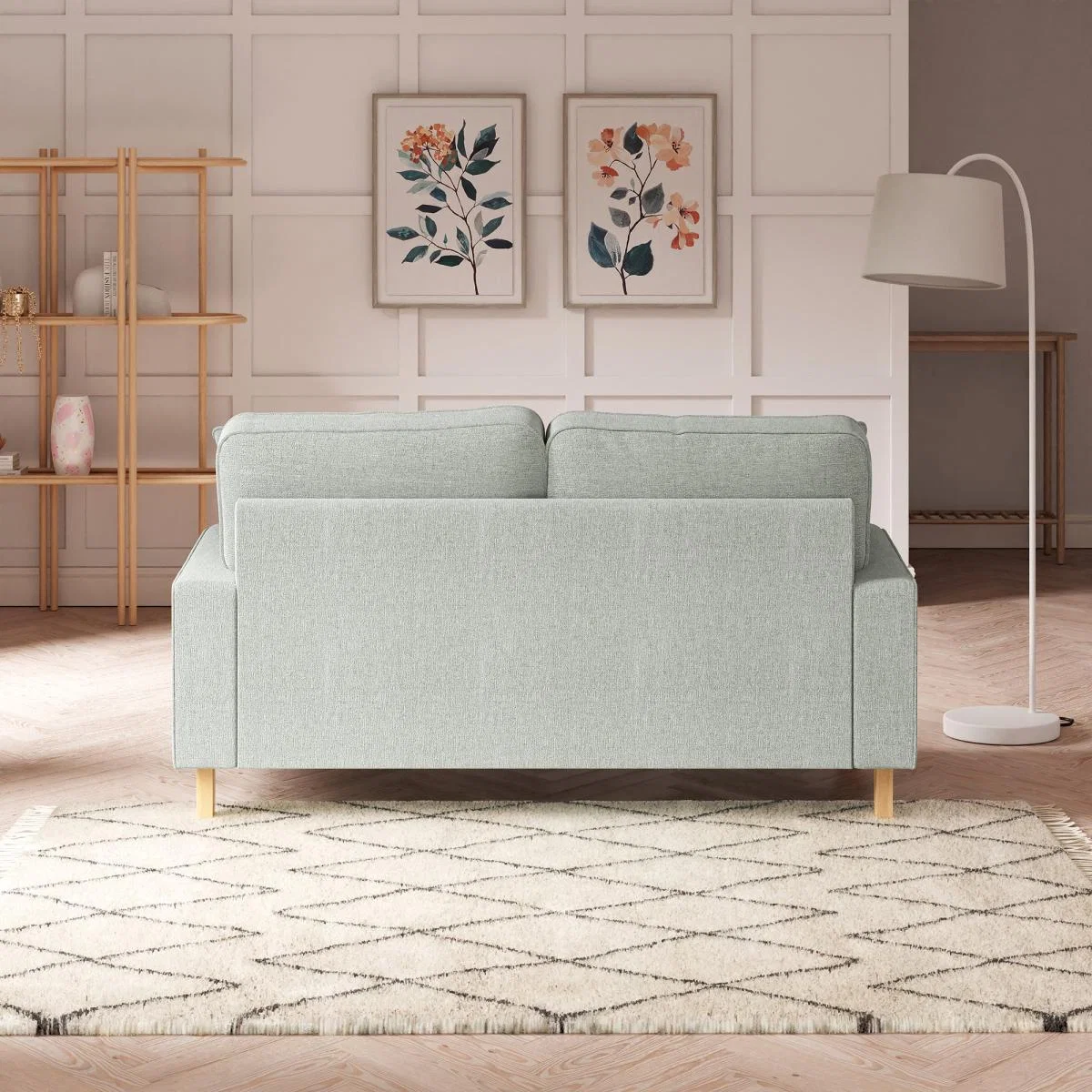 Beatrice Tonal Textured Weave 2 Seater Sofa Tonal Textured Weave Duck Egg – image 5