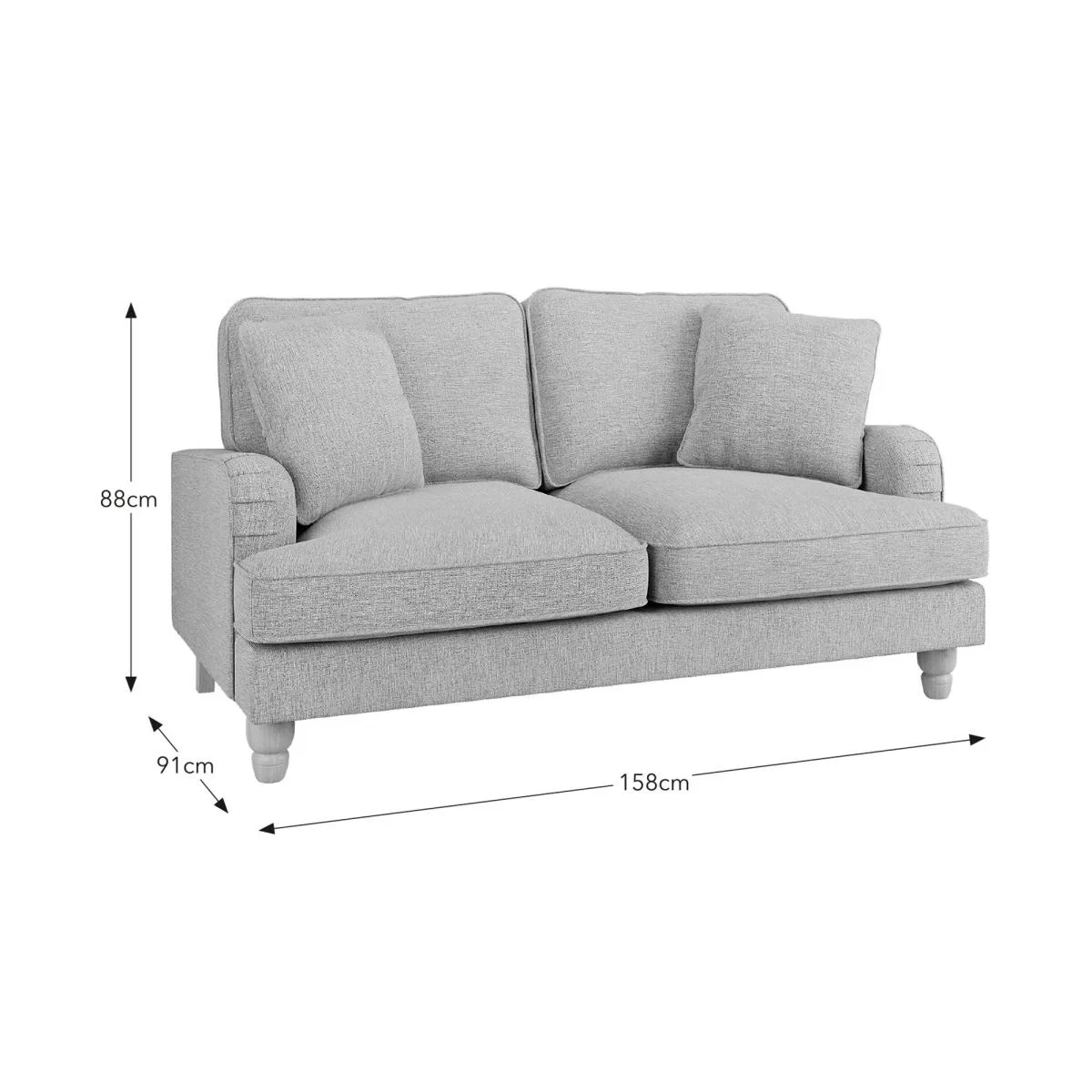Beatrice Tonal Textured Weave 2 Seater Sofa Tonal Textured Weave Duck Egg – image 9