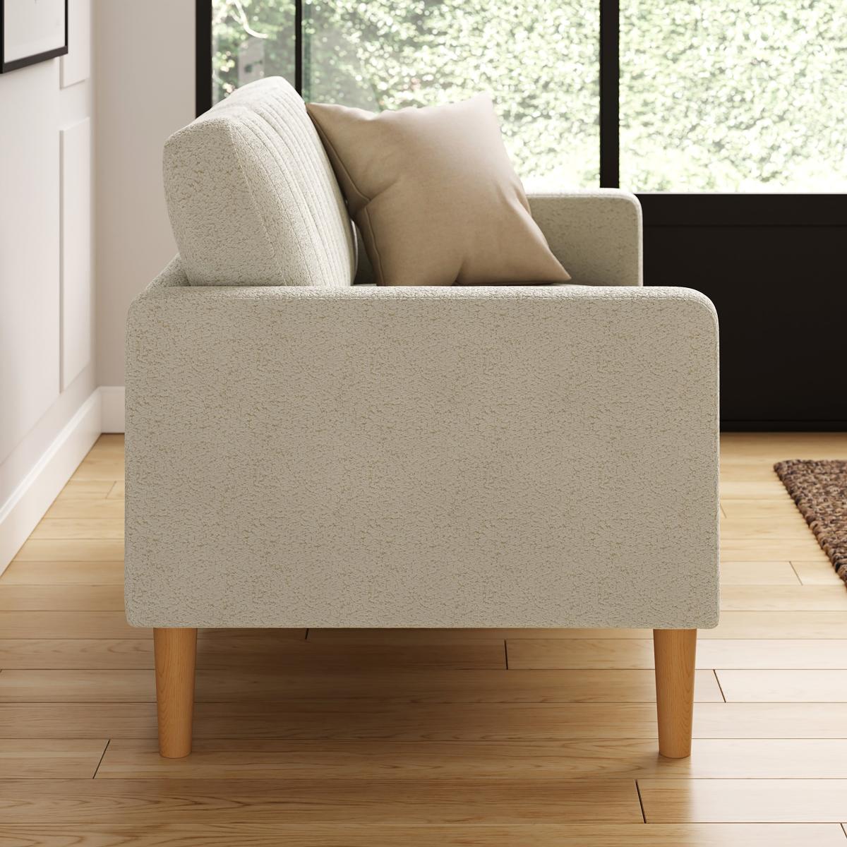 Jacob Pleated Cosy Chenille Compact 2 Seater Sofa Jacob Chenille Ivory – image 3