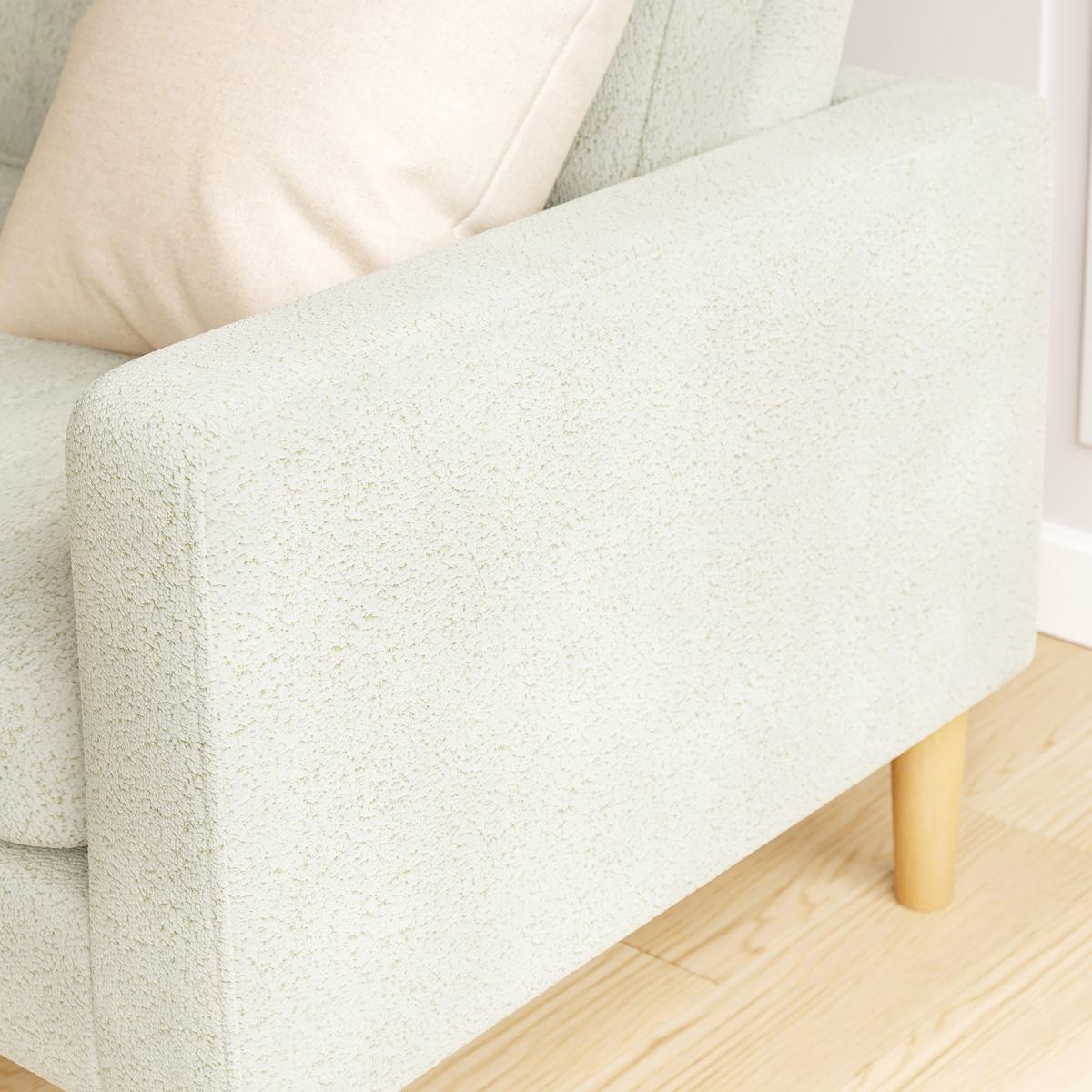 Jacob Pleated Cosy Chenille Compact 2 Seater Sofa Jacob Chenille Ivory – image 4