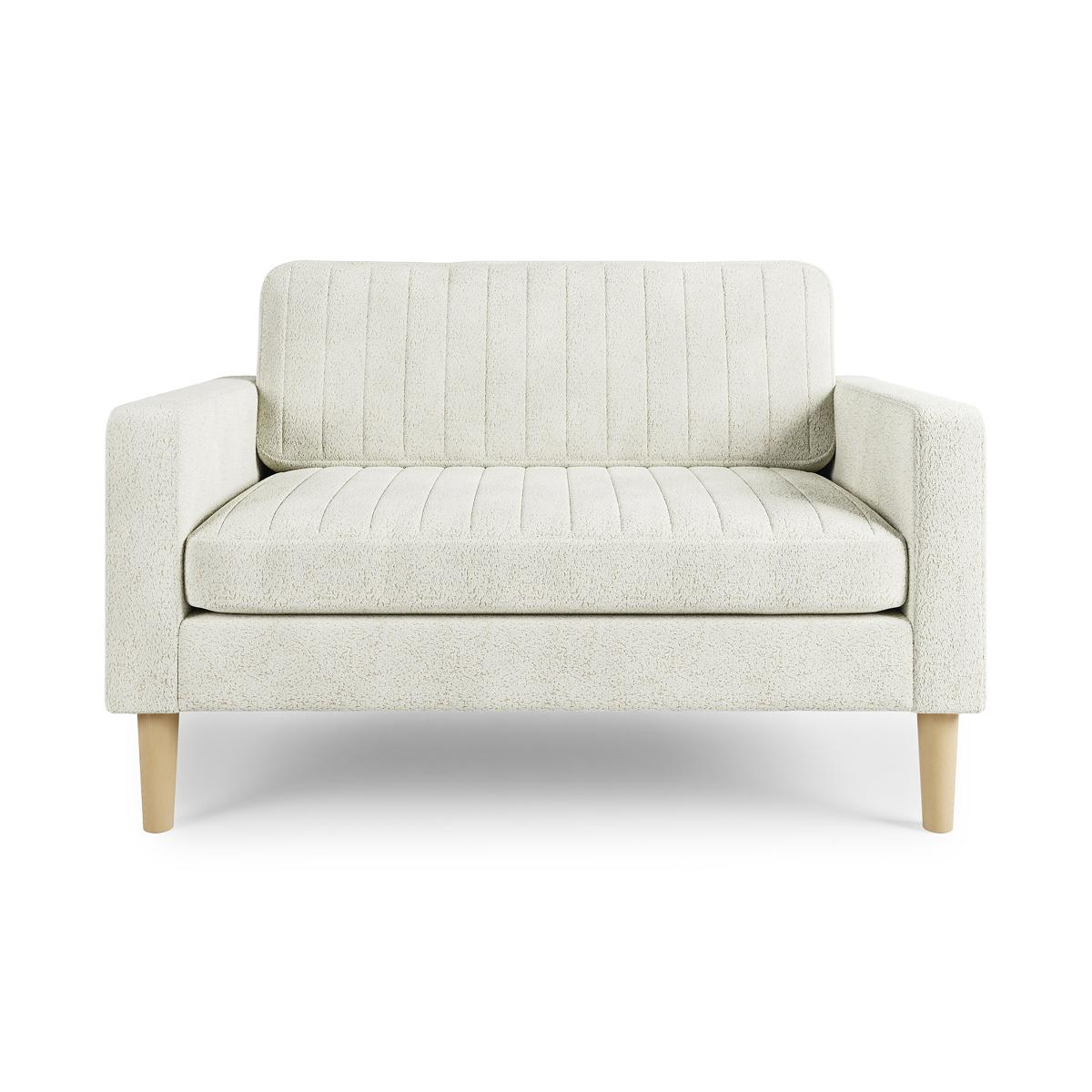 Jacob Pleated Cosy Chenille Compact 2 Seater Sofa Jacob Chenille Ivory – image 8