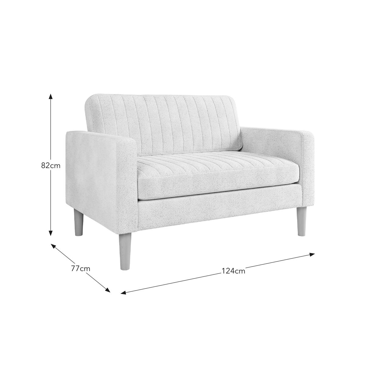 Jacob Pleated Cosy Chenille Compact 2 Seater Sofa Jacob Chenille Ivory – image 9