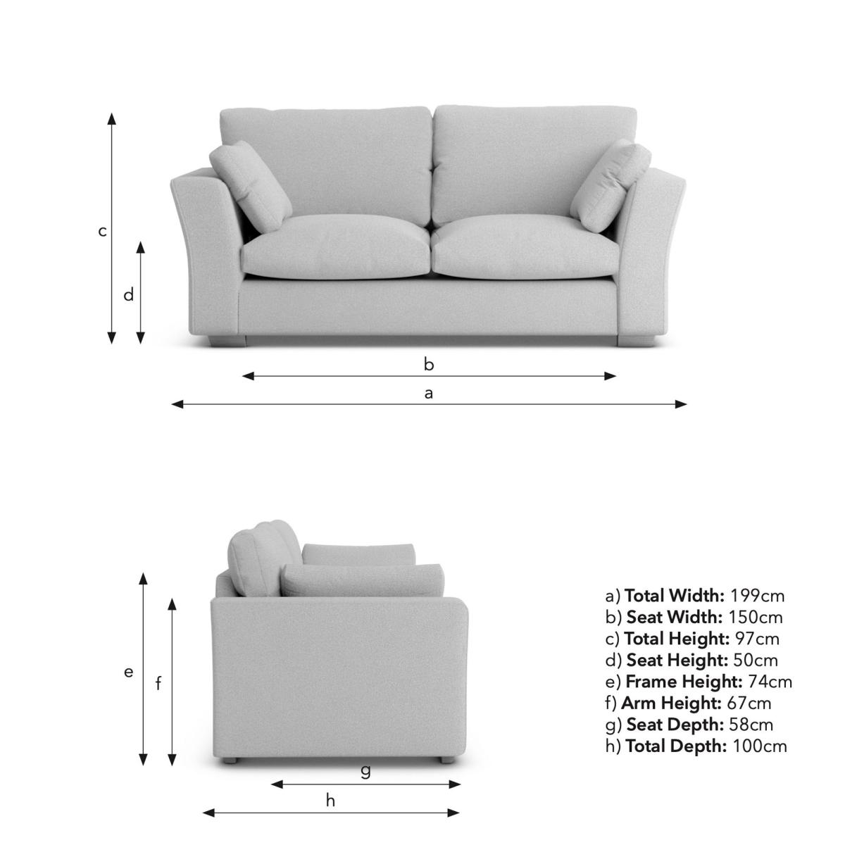 Blakeney Woolly Marl 2 Seater Sofa Woolly Marl Navy – image 9