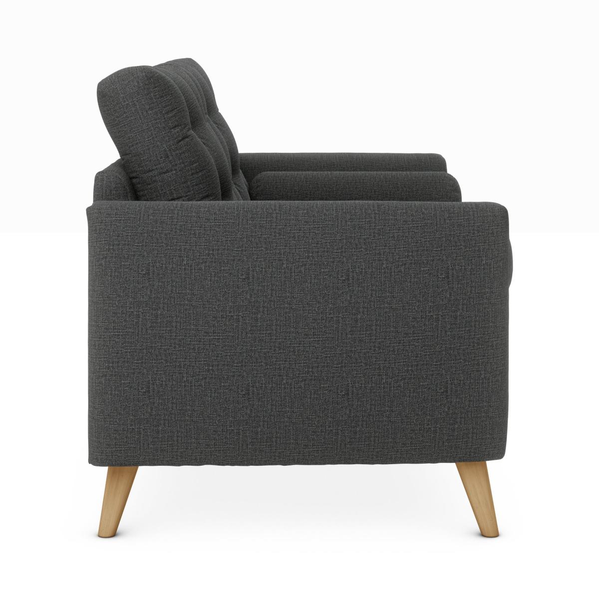 Lewes Slub Cotton Blend 2 Seater Sofa Slub Cotton Blend Black – image 4
