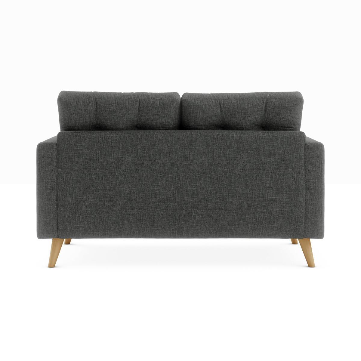 Lewes Slub Cotton Blend 2 Seater Sofa Slub Cotton Blend Black – image 5