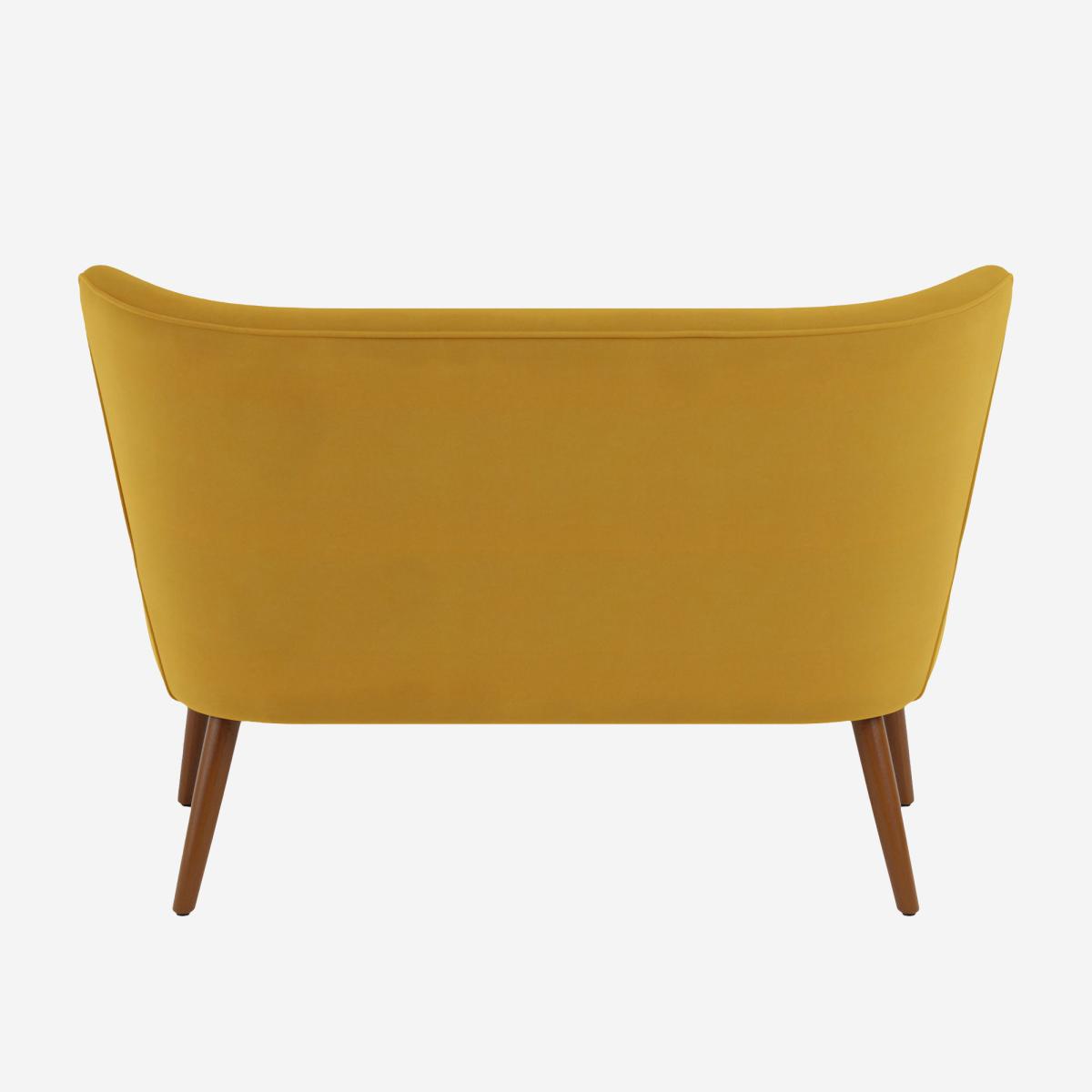 Eliza Velvet 2 Seater Compact Sofa Old Gold – image 5
