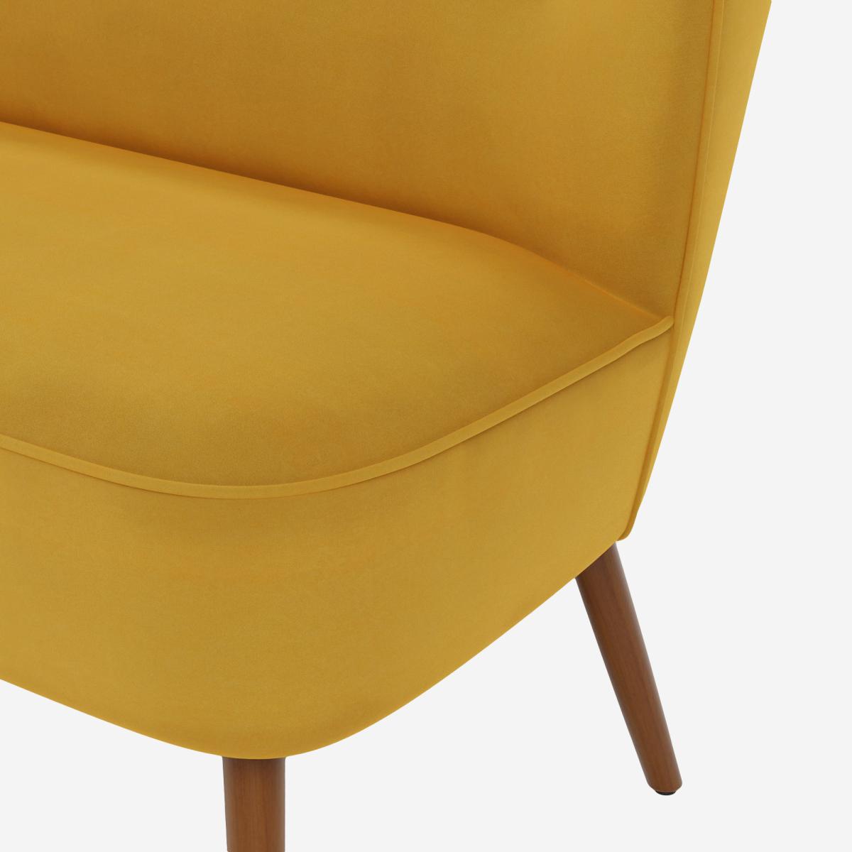 Eliza Velvet 2 Seater Compact Sofa Old Gold – image 6