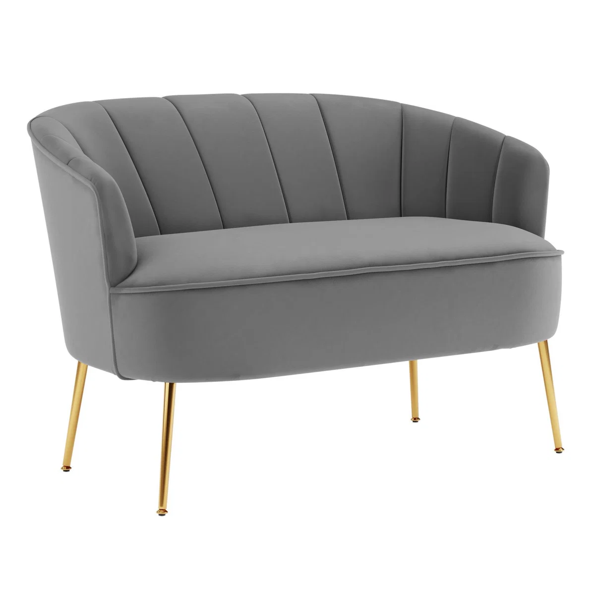 Matilda Velvet Two Seater Sofa Grey – image 2
