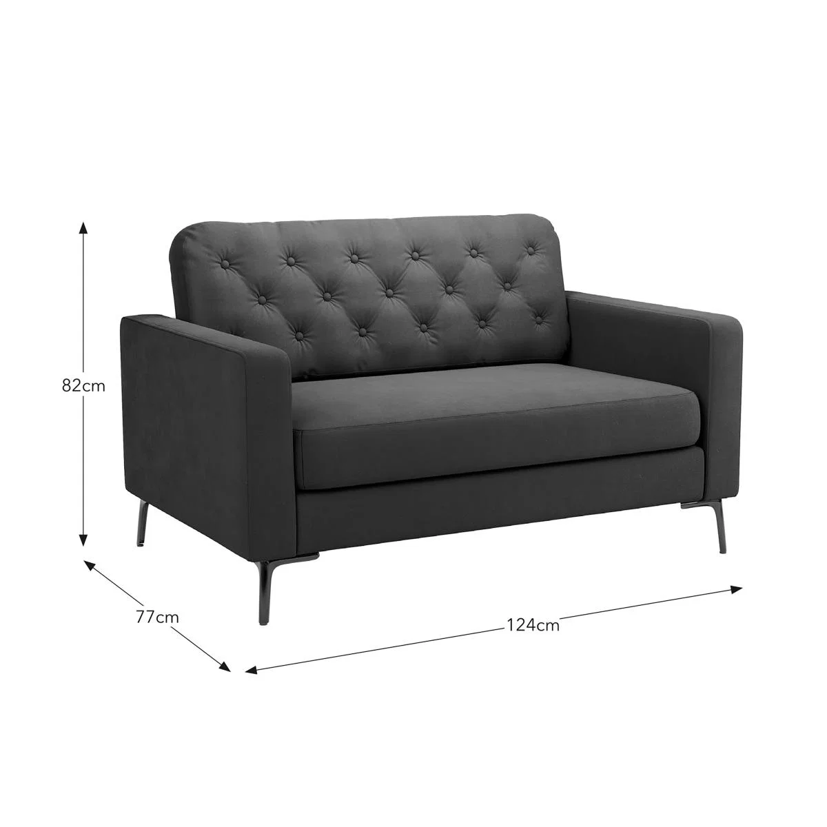 Jacob Velvet Buttoned Compact 2 Seater Sofa Olive – image 9