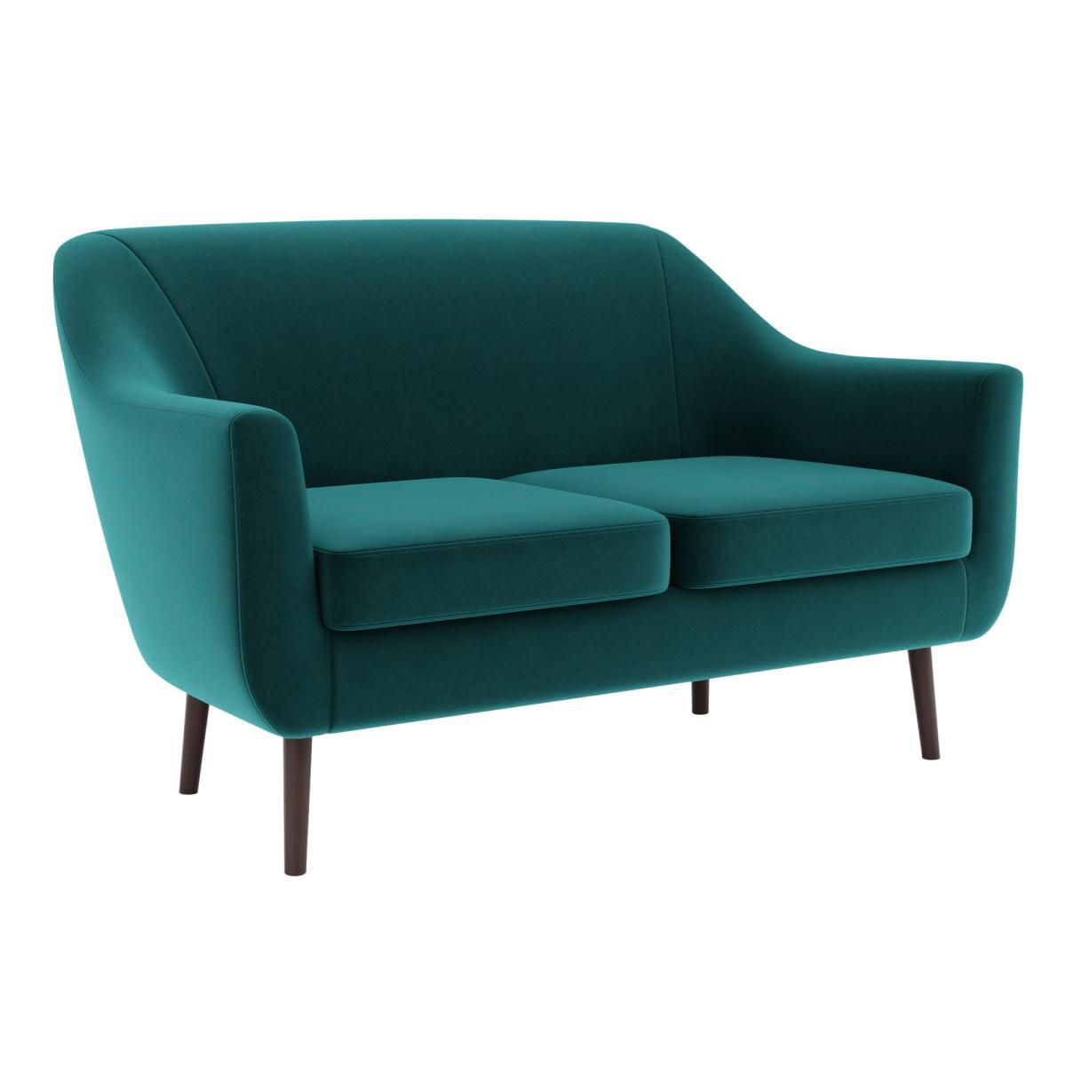 Eddie Velvet 2 Seater Compact Tub Sofa Peacock – image 3