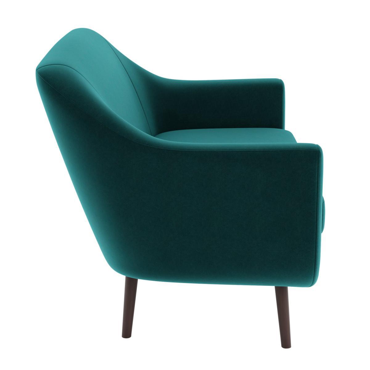 Eddie Velvet 2 Seater Compact Tub Sofa Peacock – image 4
