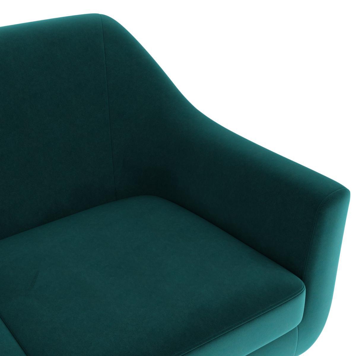 Eddie Velvet 2 Seater Compact Tub Sofa Peacock – image 6