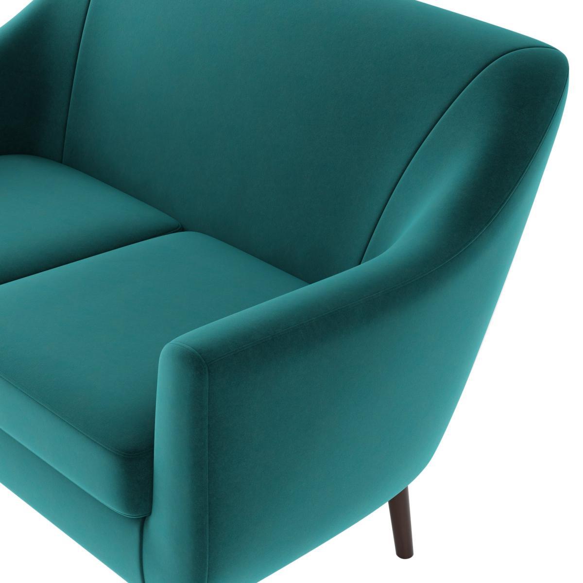Eddie Velvet 2 Seater Compact Tub Sofa Peacock – image 7