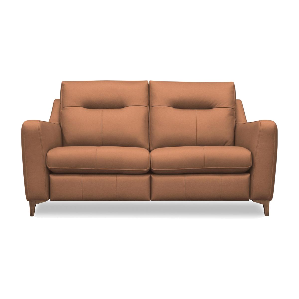 G Plan - Arlo 2 Seater Leather Sofa - No Recliner - Texas Tan with Walnut Feet – image 1