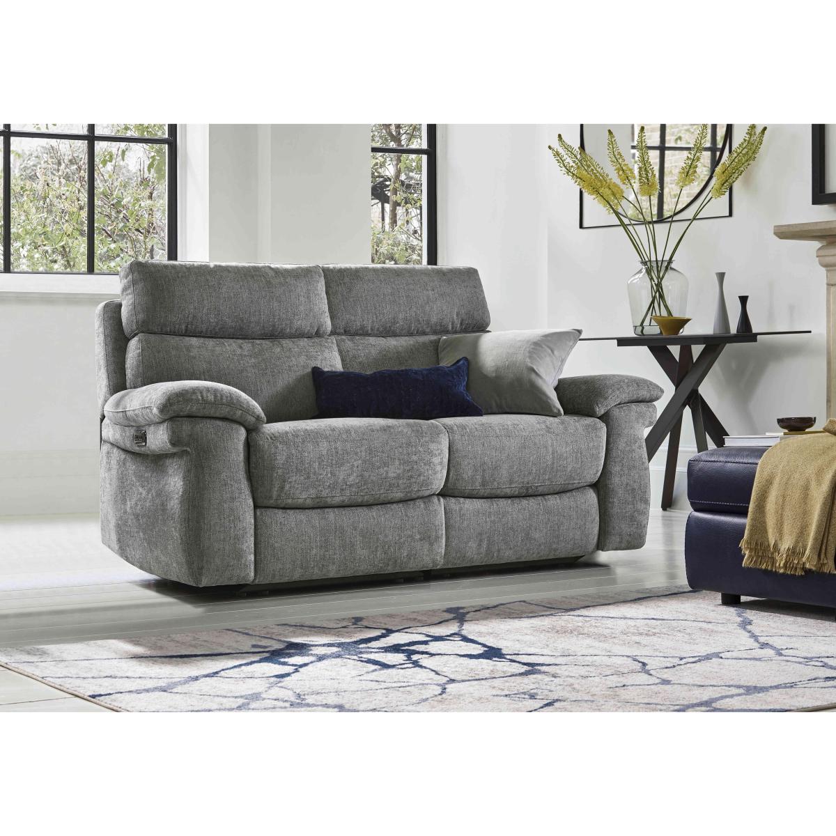 Comfort Story - Serene 2 Seater Fabric Power Recliner Sofa with Headrests and Power Lumbar - Iron – image 2