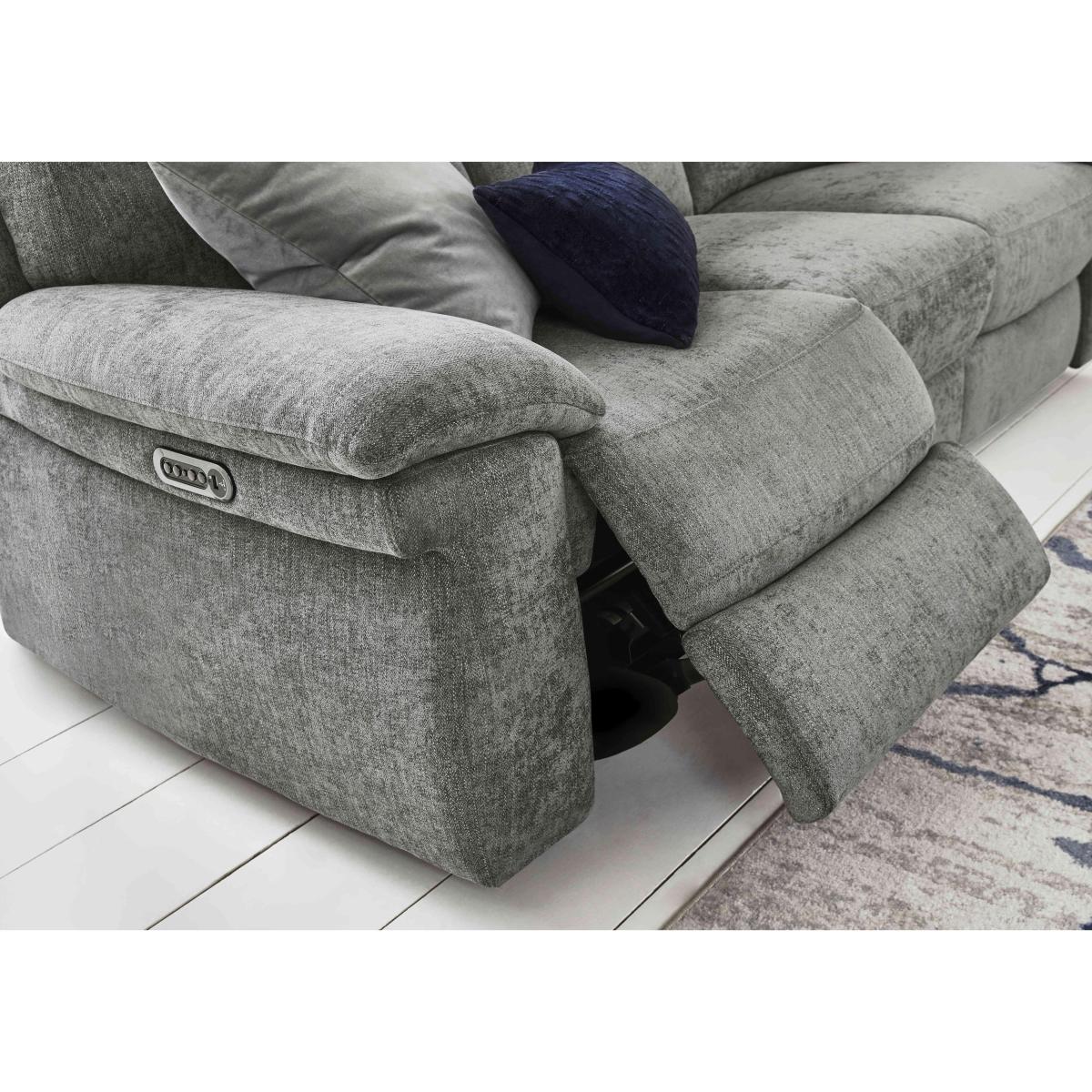 Comfort Story - Serene 2 Seater Fabric Power Recliner Sofa with Headrests and Power Lumbar - Iron – image 3