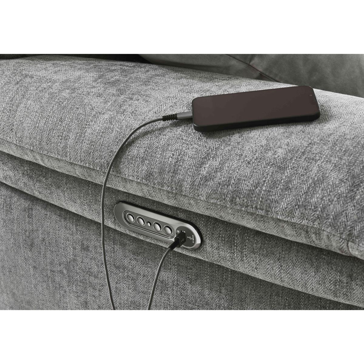 Comfort Story - Serene 2 Seater Fabric Power Recliner Sofa with Headrests and Power Lumbar - Iron – image 4