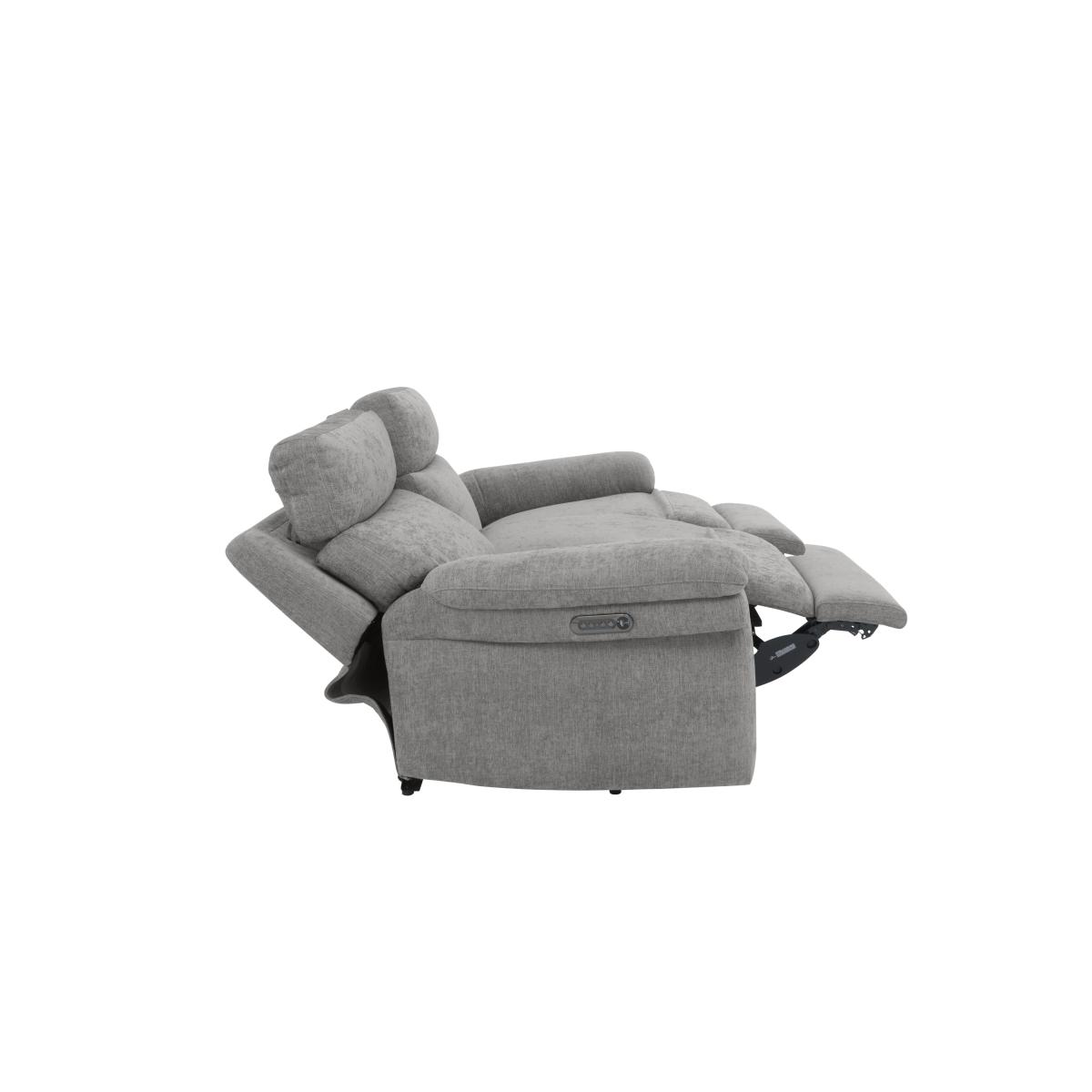 Comfort Story - Serene 2 Seater Fabric Power Recliner Sofa with Headrests and Power Lumbar - Iron – image 8