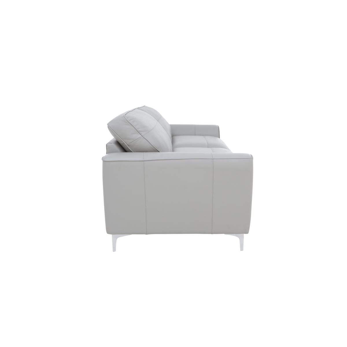 Legend Classic Back 2 Seater Leather Sofa with Chrome Feet with Chrome Feet - Verona Grey – image 8