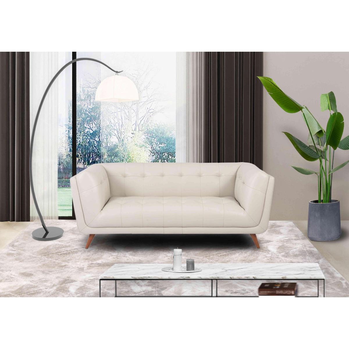 Rene Large 2 Seater Leather Sofa - Grey – image 2