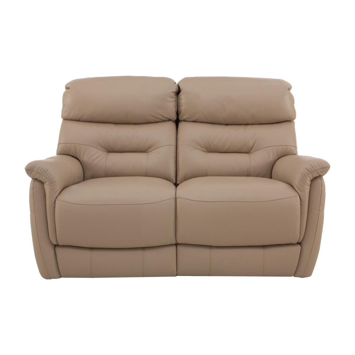 Chicago 2 Seater Leather Power Recliner Sofa - BV Pebble