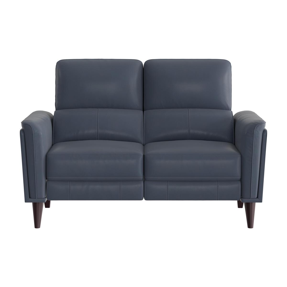 Compact Collection Klein 2 Seater BV Leather Power Recliner Sofa with Telescopic Headrests - BV Ocean Blue – image 1