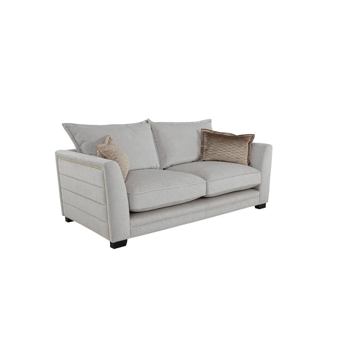Boutique Lavish Fabric 2 Seater Classic Back Sofa - Grey – image 5