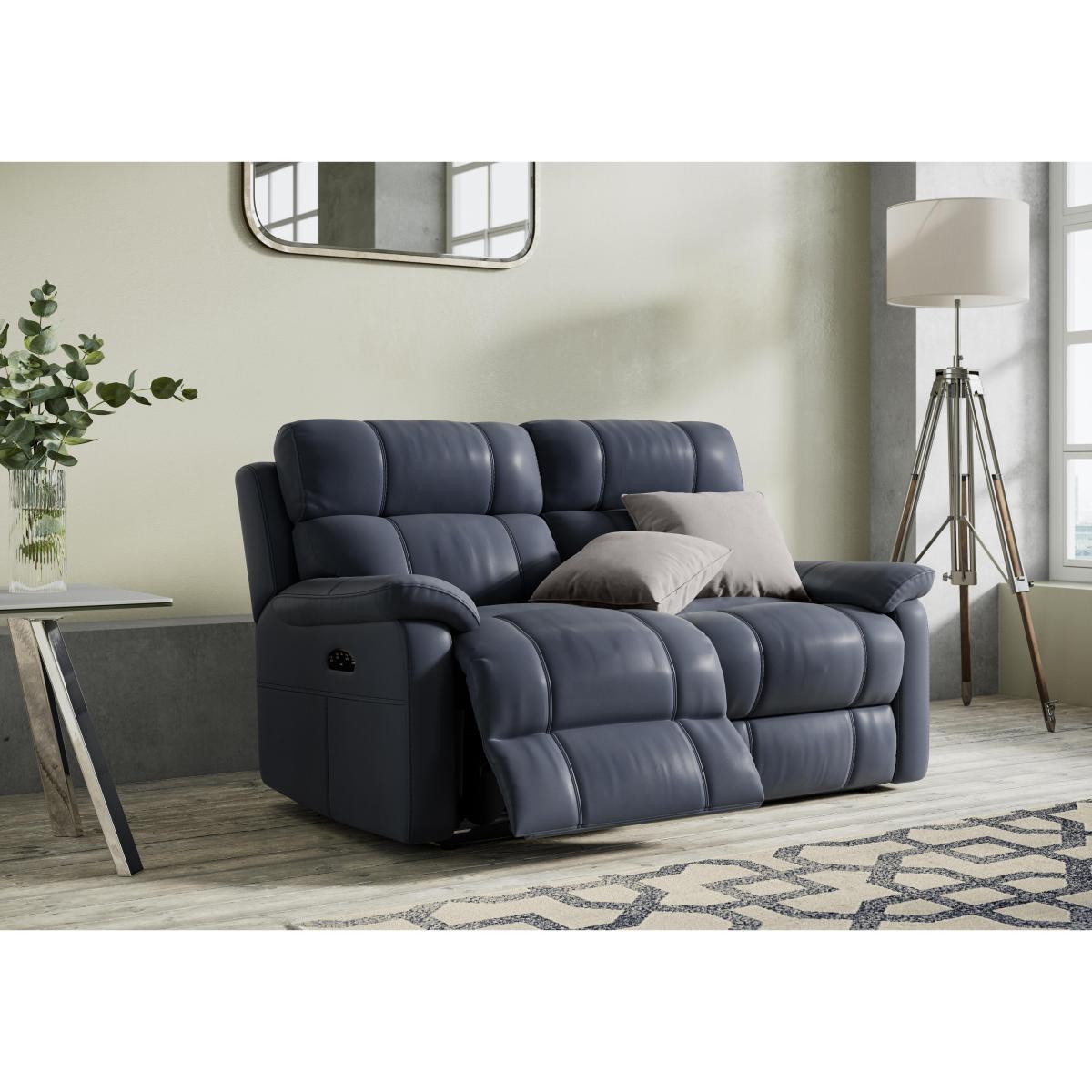 Relax Station Komodo 2 Seater Power NC Leather Sofa - Pearl Blue – image 2