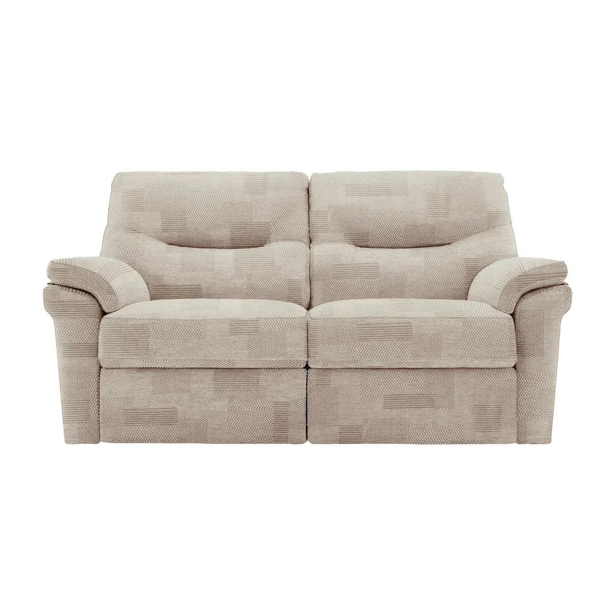 G Plan - Seattle 2 Seater Fabric Power Recliner Sofa with Power Lumbar - Checkers Putty – image 1