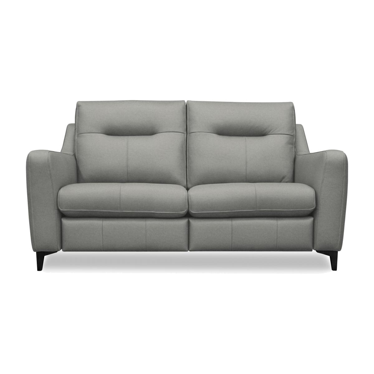 G Plan - Arlo 2 Seater Leather Sofa - No Recliner - Texas Charcoal with Ebony Feet – image 1