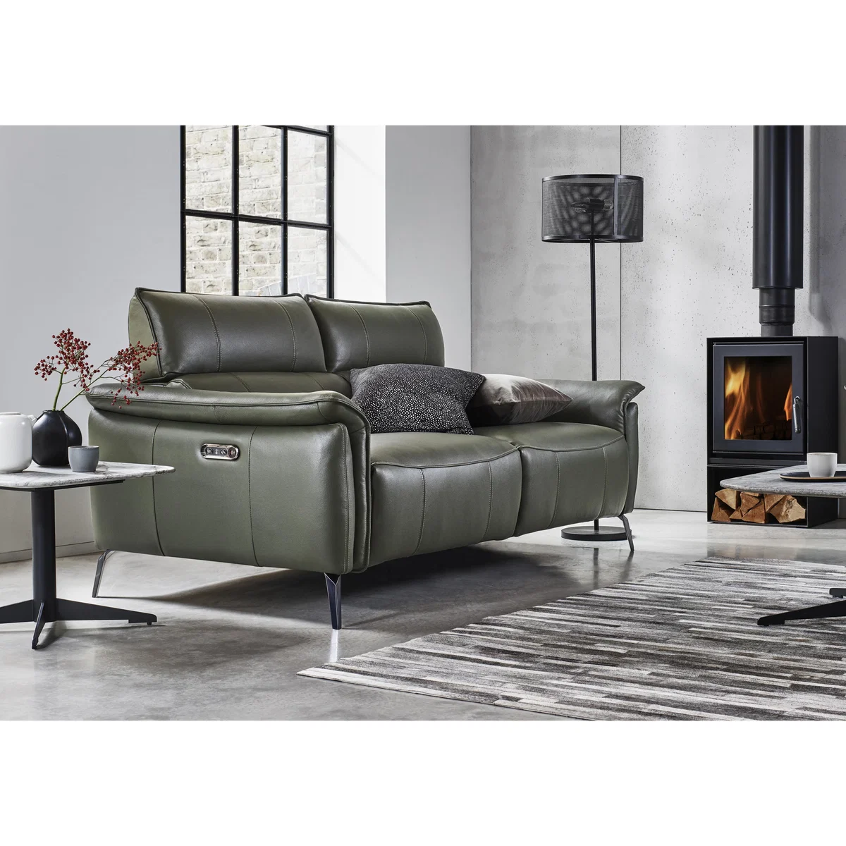 Jude 2 Seater Leather Sofa - Blue – image 2
