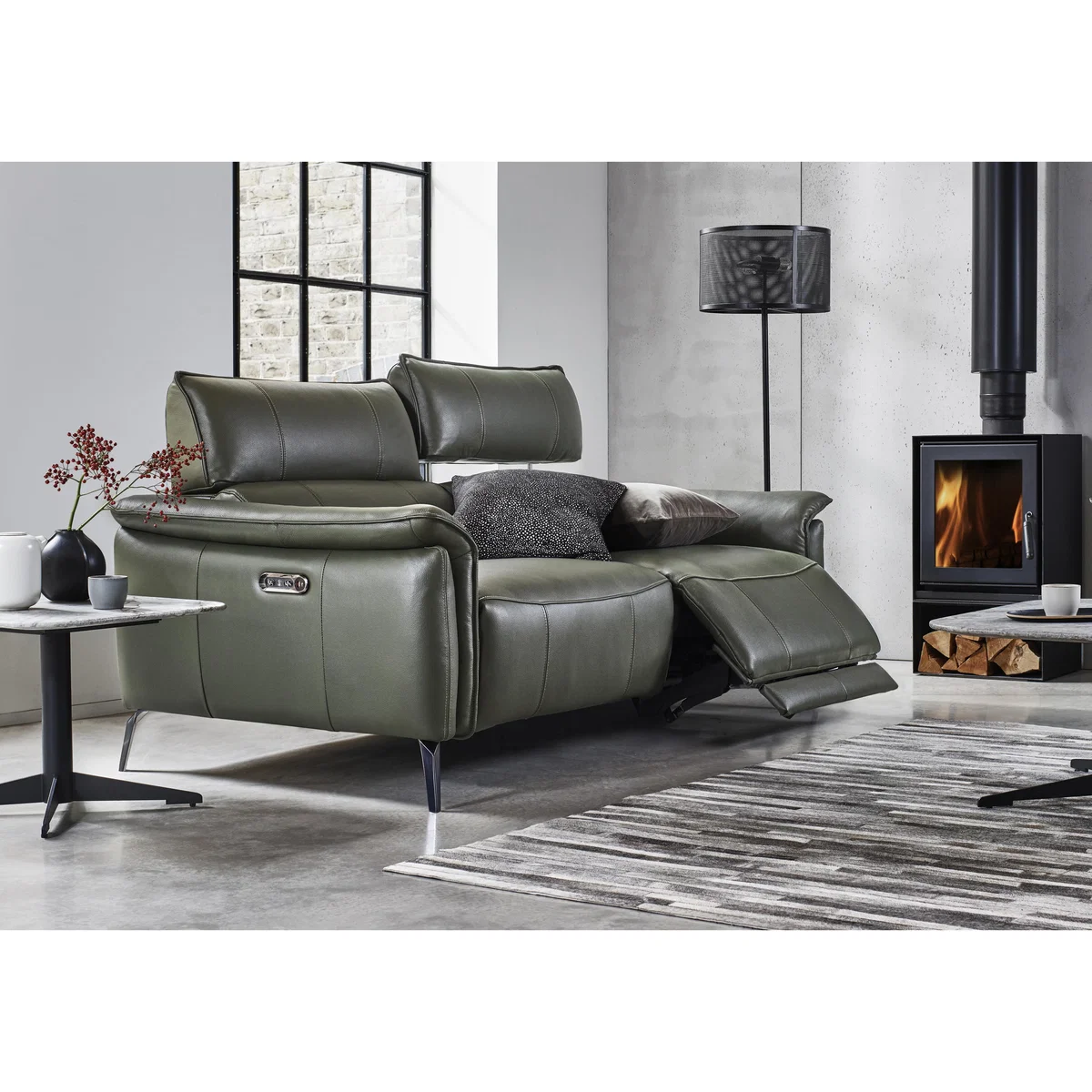 Jude 2 Seater Leather Sofa - Blue – image 3