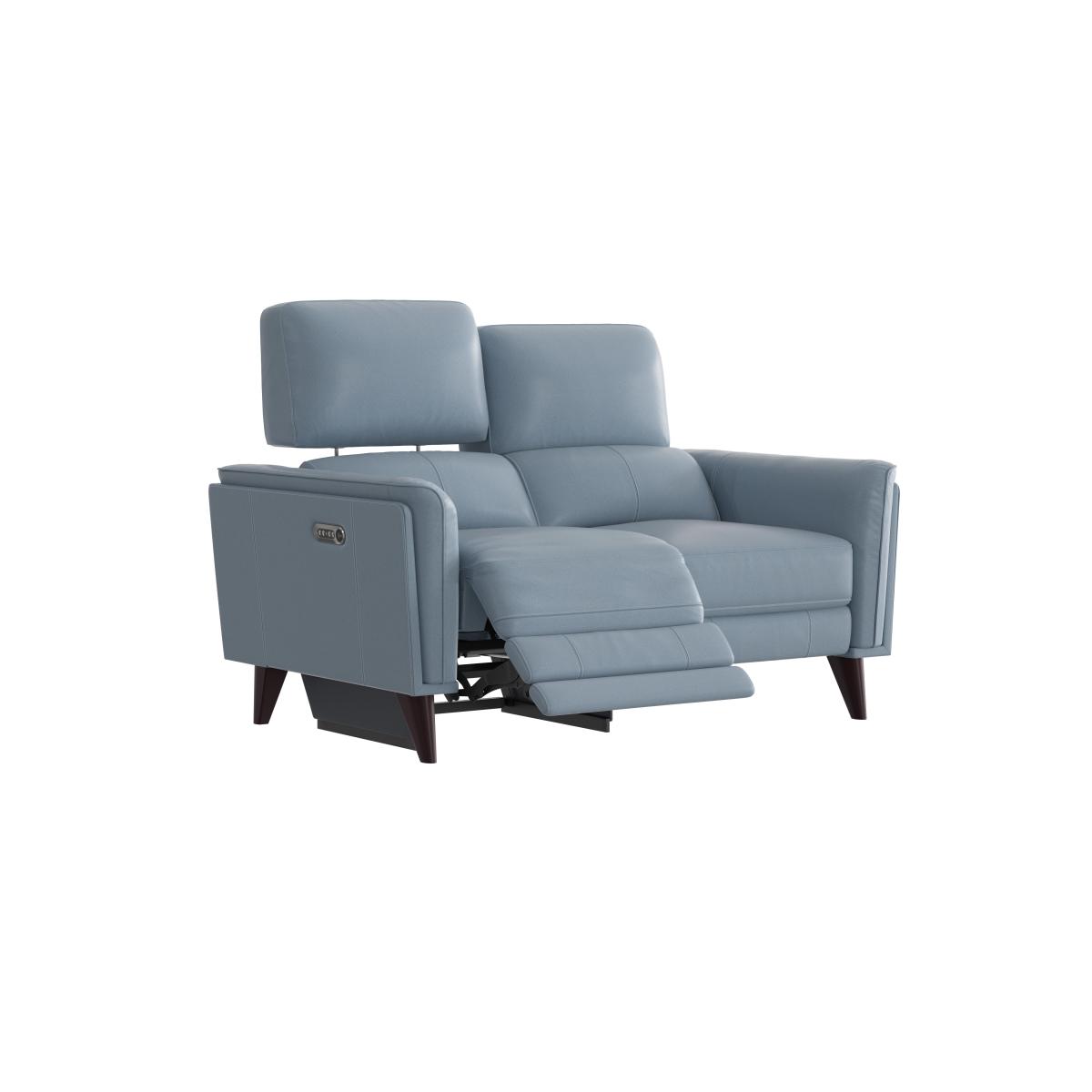 Compact Collection Klein 2 Seater NC Leather Power Recliner Sofa with Telescopic Headrests - NC Deep Red – image 3