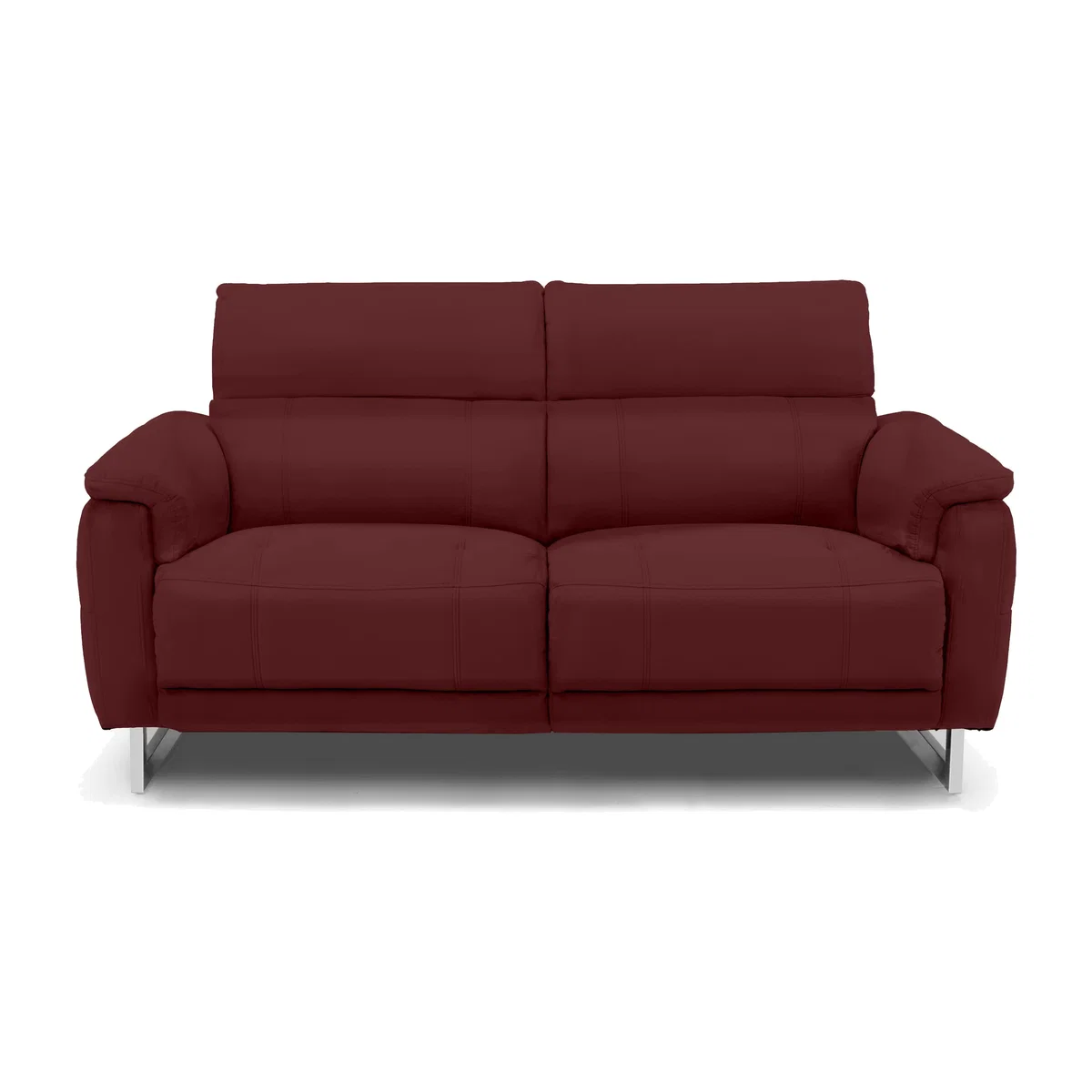 Moet 2 Seater Leather Power Recliner Sofa with Telescopic Headrests - Ruby – image 1