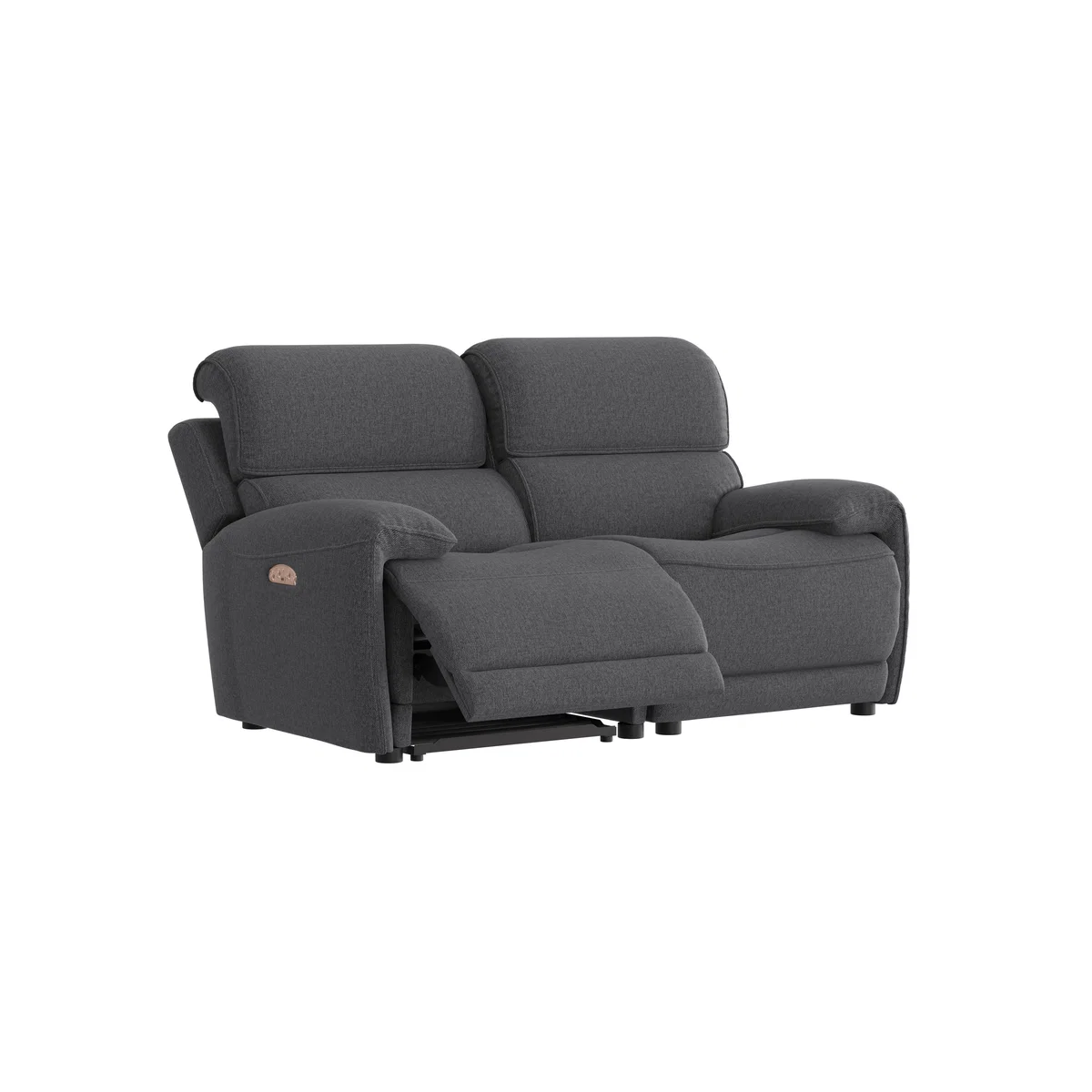 Link 2 Seater Fabric Power Recliner Sofa with Power Headrests - Grey – image 7