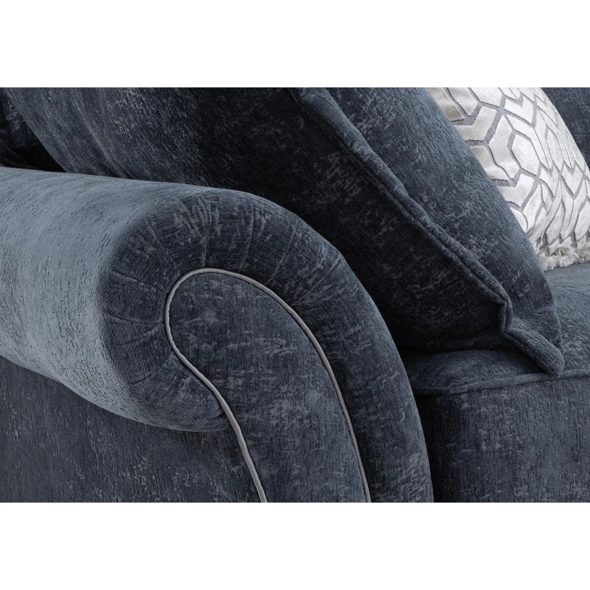 Boutique Splendour Fabric 2 Seater Sofa - Meridian Silver with Antique Feet – image 2